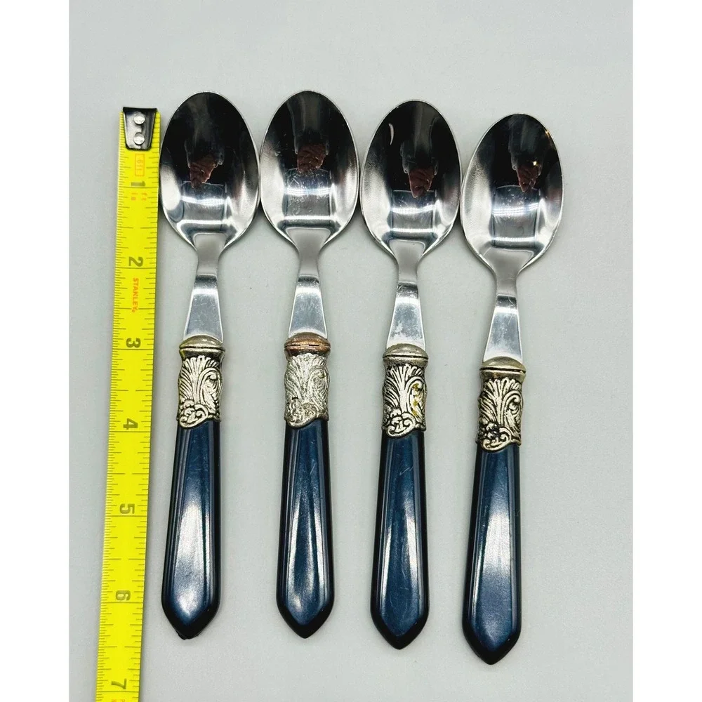 Versailles EME Inox Italy 18/10 Stainless Black Teaspoons Set of 4